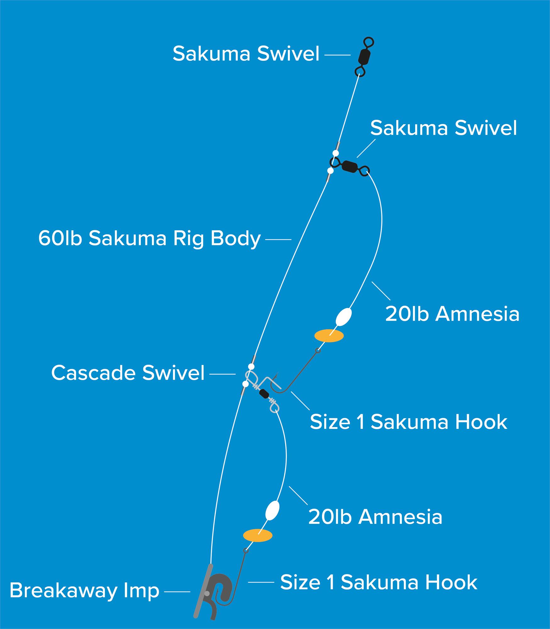 Sakuma 2 Hook Clipped Down Rig - Sakuma